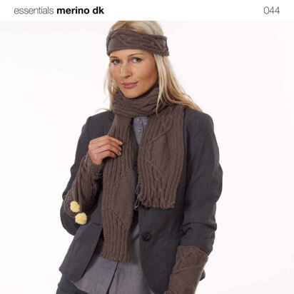Cuffs, Headband and Scarf in Rico Essentials Merino DK - 044