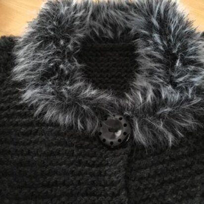 Adult fur collar cardigan