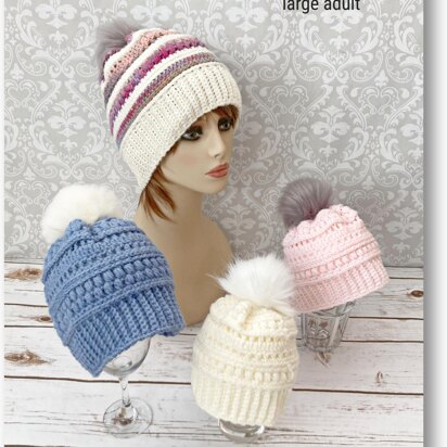 Multi textured hat crochet pattern #481