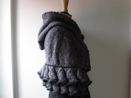 Hooded winter cape