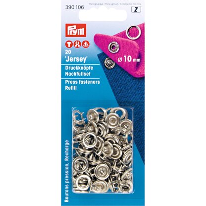 Prym Press Fastener Refill Packs for 390107 Retaining Ring 10 mm Silver Colour