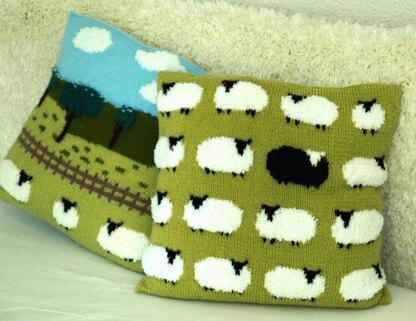 Flock of sheep cushion