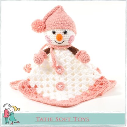 Snow girl and Snowman Comfort Blankets Blankie Lovey Crochet Soft Toys Baby Blanket