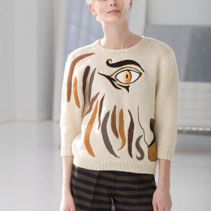 Abstracted Lion Brand Pullover in Lion Brand Vanna's Choice and Bonbons Cotton - L32265
