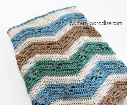 Dragonfly Chevron Blanket