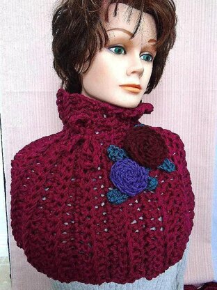 741 TURTLE NECK COWL and flower cluster