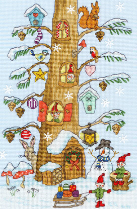 Bothy Threads Santa's Little Helpers Cross Stitch Kit - 19cm x 29cm