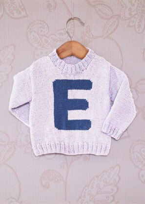 Intarsia - Letter E Chart - Childrens Sweater