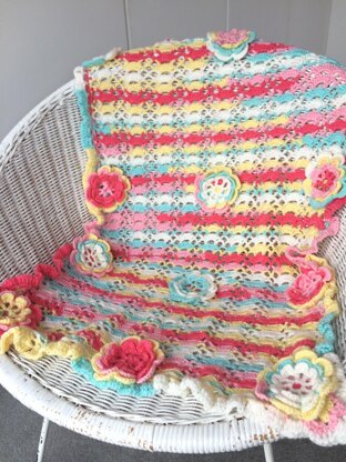 LoopsandLil Baby Blanket with Flowers