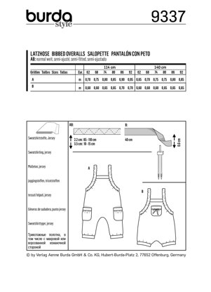 Burda Style Baby's Bidded Trousers B9337 - Paper Pattern, Size 3M-2