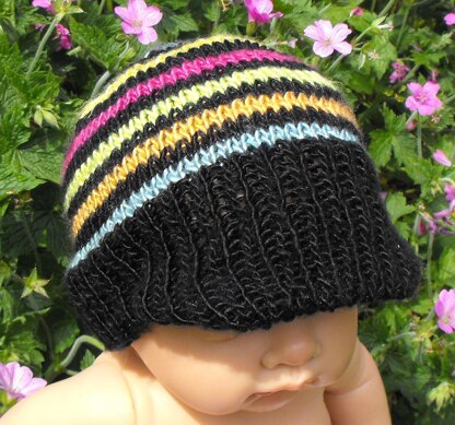 Baby Silk Striped Peak Beanie Cap Hat
