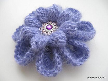 Mohair Flower Broosh 8Petal 2Layer Tutorial