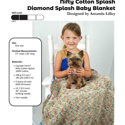 Cascade Yarns W757 Diamond Splash Baby Blanket (Free)