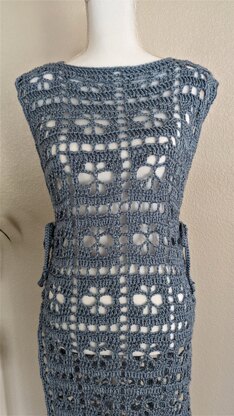 Light Blue Crochet Floral Dress