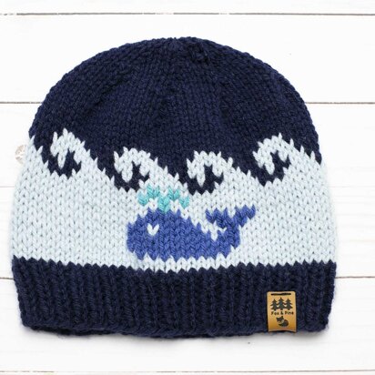 Whale + Wave Hat Toque Beanie