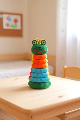 Stacking rings multi-color frog
