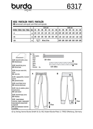 Burda Style Misses' Jogging Pull on Pant B6317 - Paper Pattern, Size 8-20