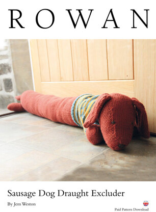 Sausage Dog Draught Excluder in Rowan Pure Wool DK