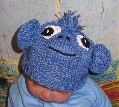 Baby Blue Monkey Beanie Animal Hat