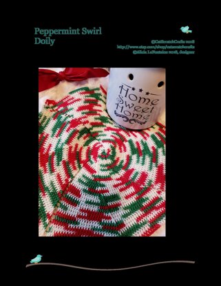 Peppermint Swirl Crochet Doily