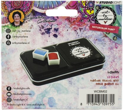 Studio Light Art By Marlene Watercolor Painting Set 12/Pkg - Whimsy & Bright W/Tray