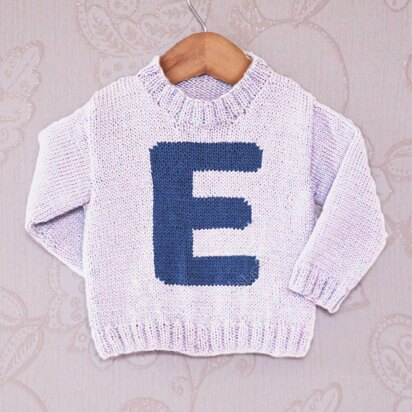 Intarsia - Letter E Chart - Childrens Sweater