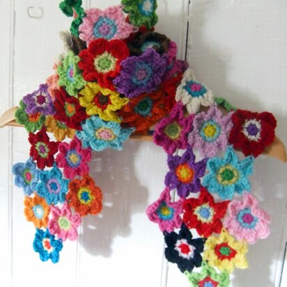 Bright Blooms Flower Scarf