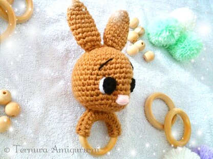 Rabbit toy rattle crochet pattern