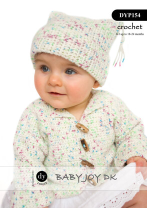 Cardigan & Hat in DY Choice Baby Joy DK Print - DYP154