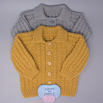 George Baby Cardigan Knitting Pattern size 20" & 22" chest