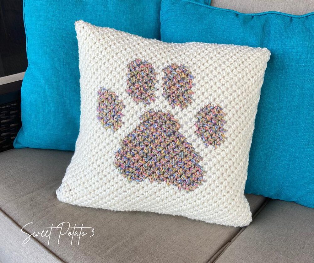 Paw print outlet pillow