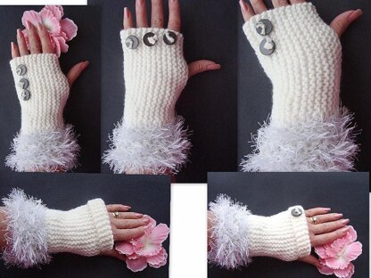 346, KNIT FLAT, FINGERLESS GLOVES