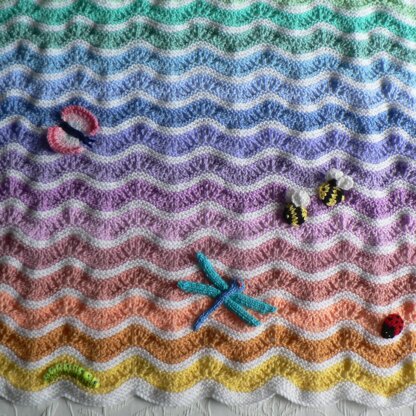 Rainbow Ripples Buggy Blanket