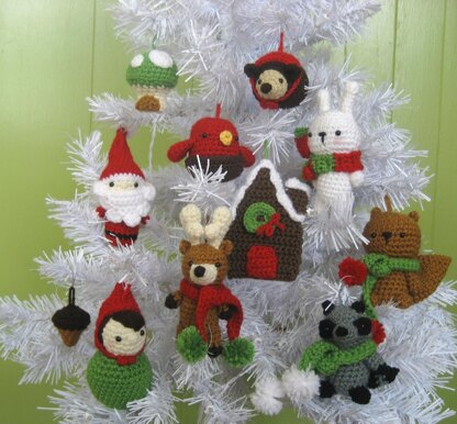 Woodland Christmas Ornament Crochet Pattern Set