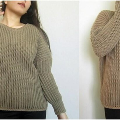 Crochet Oversized Batwing Sweater