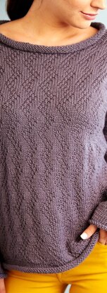 Feather Chic Sweater & Removable Cowl in Red Heart Chic Sheep - LW5907 - Downloadable PDF