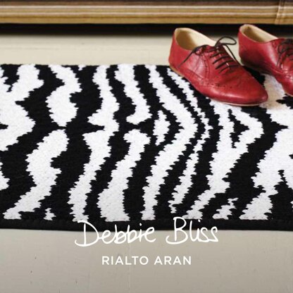 Zebra Rug - Knitting Pattern in Debbie Bliss Rialto Aran by Debbie Bliss - Downloadable PDF