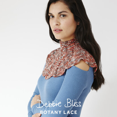 "Lace Cowl and Mitts" - Cowl Knitting Pattern in Debbie Bliss Botany Lace - DB127 - Leaflet