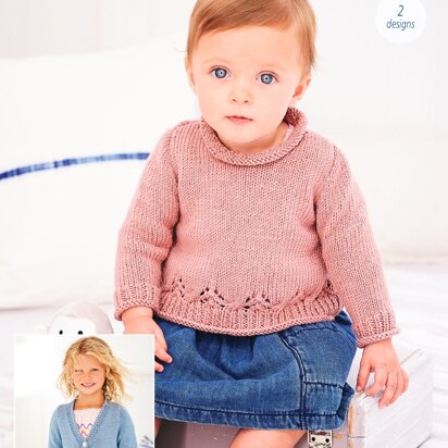 A-line Jumper and Cardigan in Stylecraft Bambino DK - 9606 - Downloadable PDF
