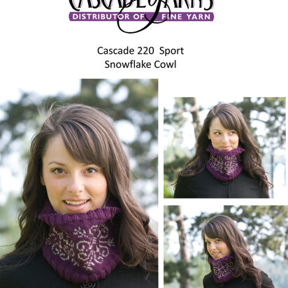 Snowflake Cowl in Cascade 220 Sport - DK223