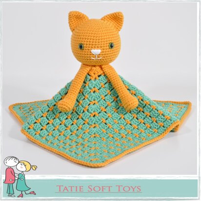 Crochet Lovey Pattern Blanket Ginger Kitty Cat Kitten Security Blanket Crochet Lovey Blanket Toy Blankie Baby Blanket Toy Crochet Comforter Snuggle