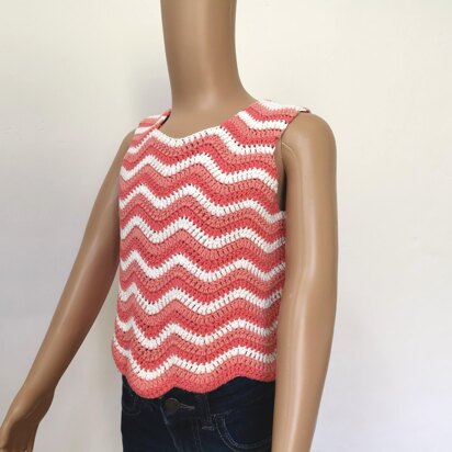 Ripple stitch top for girls