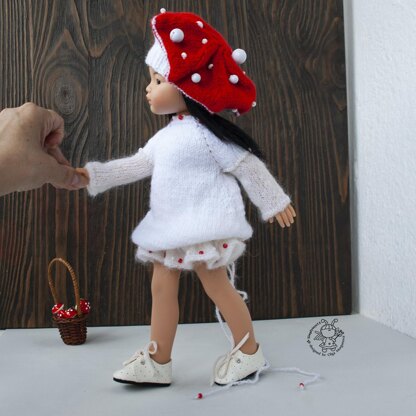 Fly Agarics outfit for 13" dolls