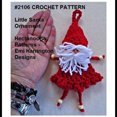 2106 - CROCHET DANGLE LEGS SANTA ORNAMENT