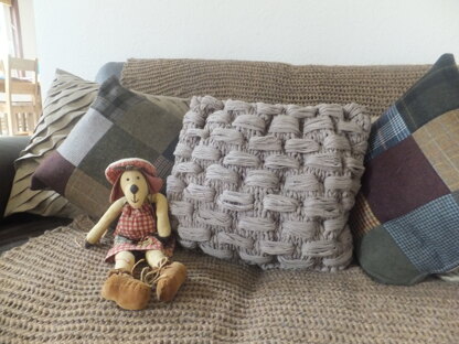 Rustic Brick Stitch Cushion Cover