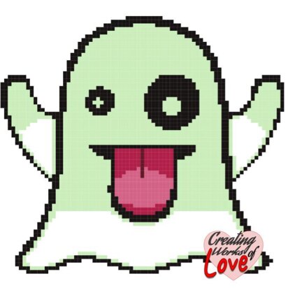 Silly Ghost C2C Stitch Graphgan