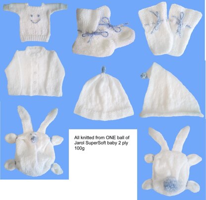 Cute Baby Outfits to Knit in 2 & 3 ply - Rabbit, Ballerina