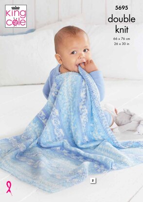 Blankets Knitted in King Cole Fjord DK - 5695 - Downloadable PDF
