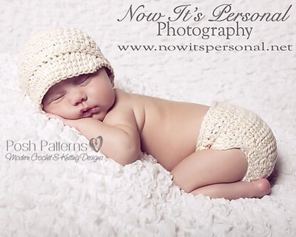 Newsboy Hat And Diaper Cover Set Crochet Pattern 192