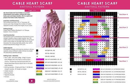 Heart Cable Knit Scarf